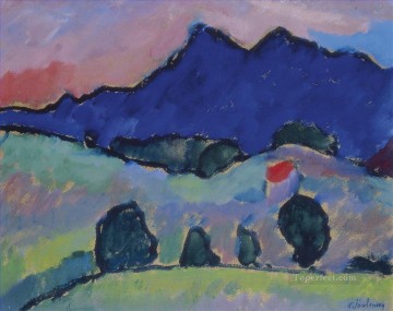 Alexey Petrovich Bogolyubov Painting - Montaña azul Alexej von Jawlensky